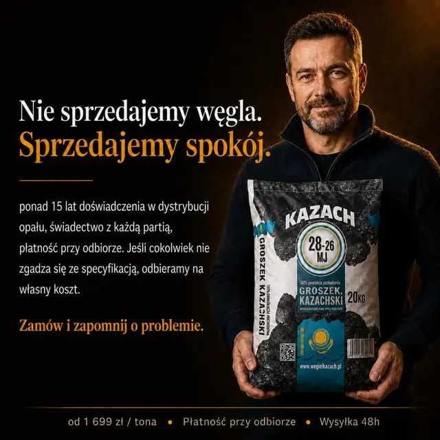 Groszek Kazach, worek 20 kg i ponad 15 lat doświadczenia w dystrybucji opału